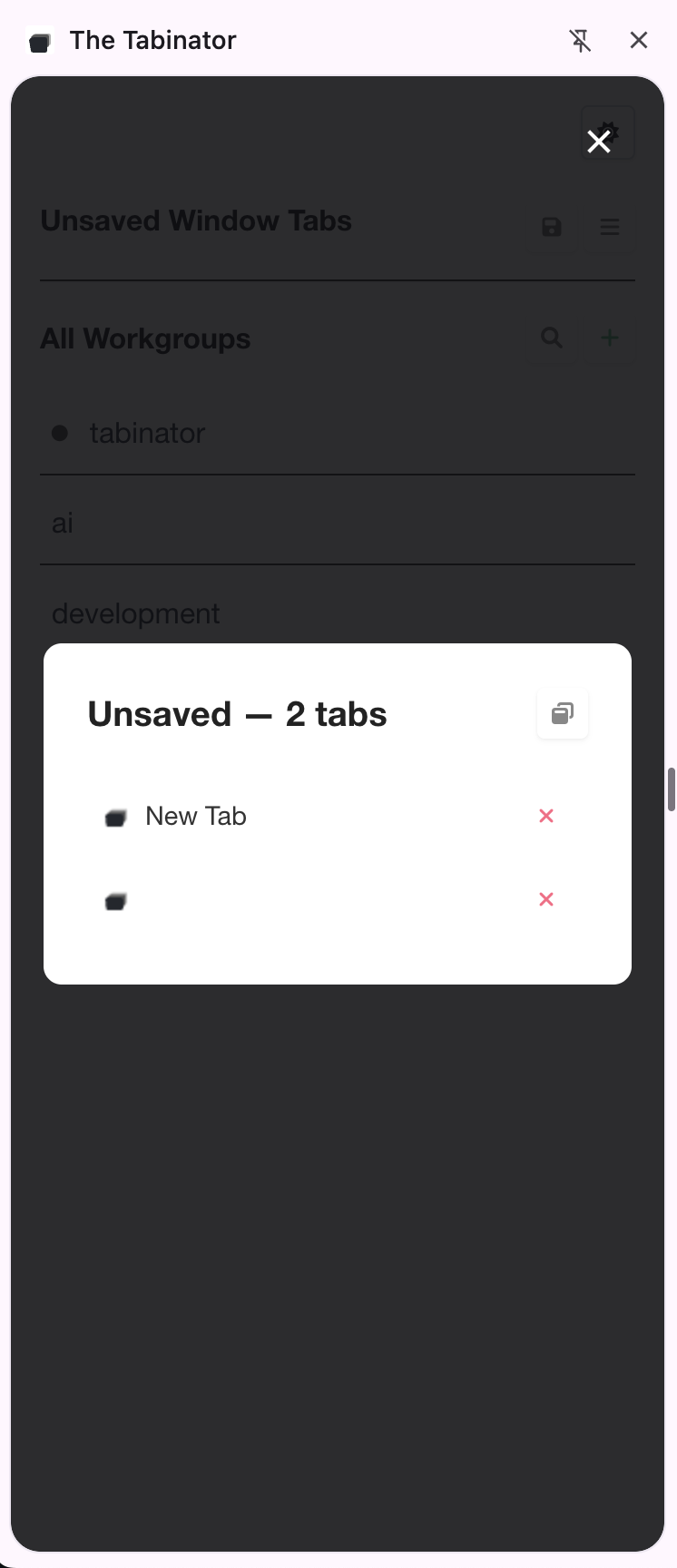 Unsaved Tabs